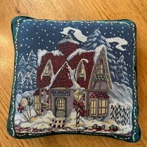 Throw Pillow Winter Candy Land Tapestry In Snow 12"x12"